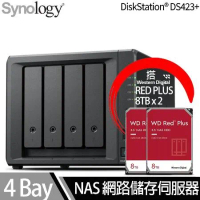 Synology群暉科技 DS423+ NAS 搭 WD 紅標Plus 8TB NAS專用硬碟 x 2