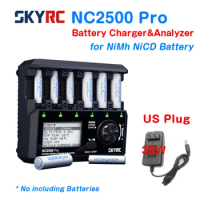 SKYRC NC2500 Pro Discharger DC 12V 3A AA/AAA NiMH/NiCD Battery Multi-function Charger Analyser Fast Charger With LCD Screen