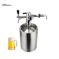 Beer Dispenser Kit 5L Stainless Steel Mini Keg &amp; Beer Tap Defoamer Filler &amp; Adjuatable Beer Tap Fpr Home Brew