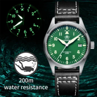 Addies Dive Men's watch Stainless steel C3 Luminous ar coated sapphire crystal 200M waterproof Automatic Mechanical Watch Diving