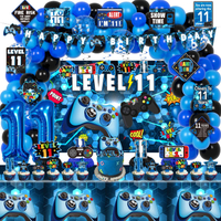 11th Birthday Decorations for Boys 149Pcs Blue Video Game level 11 Party Supplies for Boy 11th Birth