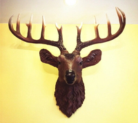 墻面裝飾壁飾鹿頭擺件掛件鹿角壁掛復古歐式創意家居動物墻壁飾品