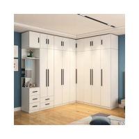 Customized Design Flat Open Wooden Large Storage Dressing Room Wooden Walk In Closets Sliding Door wardrobe cabinet