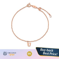 UBS Gold - Gelang Emas Alpha Cheri U - 8k - Kgv8063k Adj 18cm-Rose Gold