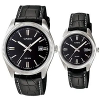 JAM TANGAN COUPLE CASIO ANALOG ORIGINAL KULIT BLACK MTP-1302L-1AV LTP-1302L-1AV MTP 1302L 1AV LTP 13