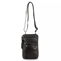 JAVA SEVEN JAVA 7 LEATHER / Tas selempang kecil pria bahan kulit asli warna hitam / Slingbag kecil c