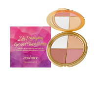 Zephoco Palet Eyeshadow Blush Highlighter 2in1 untuk Mata & Pipi dengan 1, 2-hexanediol dan Tocopher