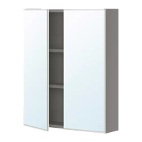 ENHET 雙門鏡櫃, 灰色, 60x17x75 公分