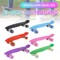 Skateboard LED 22inch Fish Board Children Scooter PP Longboard Penny Board Complete Printed Banana Skate Board