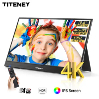 TITENEY 15.6Inch 4K Portable Monitor,60HZ Full HD IPS Screen with Remote Control for Laptop/MacBook Pro/PC/Switch/Xbox/PS5