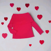 Baju Atasan Blouse Wanita Cewek Warna Pink Fuschia Fanta Model Sabrina Bahan Scuba Tebal Kualitas Pr