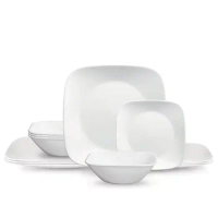 Corelle Classic, Pure White Square 12-Piece Dinnerware Set dinnerware set cutlery set kitchen accessories