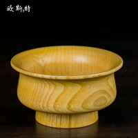 歐斯特天然桃木酥油茶糌粑碗上師供佛飯碗供碗口徑12.8cm藏式木碗