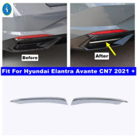 Chrome Rear Bumper Grille Fog Lights Lamps Eyelid Eyebrow Strips Cover Trim For Hyundai Elantra Avante CN7 2021 2022 Accessories