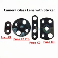 2pcs New Camera Glass Lens Cover with Sticker For Xiaomi Pocophone Poco X2 / Poco F2 Pro F1 / Poco X3 NFC Replacement Parts