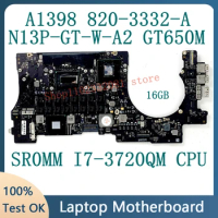 820-3332-A 2.6Ghz 16GB For APPLE Macbook Pro 15" A1398 Motherboard N13P-GT-W-A2 GT650M With SR0MM I7-3720QM CPU 100% Tested