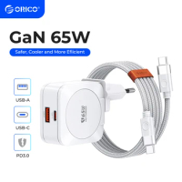 ORICO 65W GaN Charger Fast Charging USB PD Charger Cell Phone Charger Fast Charging Charger Type C for iphone 15/14