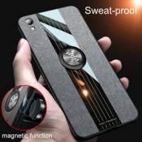 Cloth Case For OPPO R9 Plus R9S R11 R11S R17 Pro RX17 Pro Shockproof Ring Stand TPU Bumper Phone Back Cover