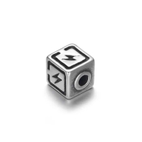 Stainless Steel Square Bead Lightning 2.5mm Spacer Beads Polished Metal Charms Accessories DIY Bracelet Jewelry Making