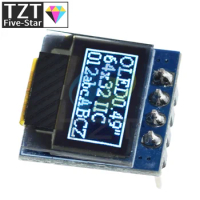 TZT 0.49 Inch OLED Display LCD Module White 0.49" Screen 64x32 I2C IIC Interface SSD1306 Driver for Arduino AVR STM32