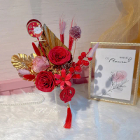 【喜滋滋花藝】典雅開運瓶花-招財經典紅(新春花禮/新年年花/招財盆花/開幕盆花/新年花藍/新居賀禮)