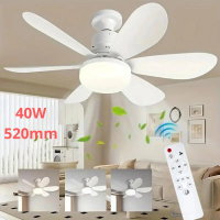 LED 40W ceiling fan light E27 with remote control for dimming, suitable for living room, study, hous