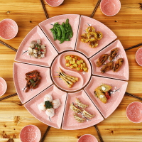 創意陶瓷拼盤年夜飯團圓大拼盤餐具組合海鮮大擺盤碗套裝日式餐盤