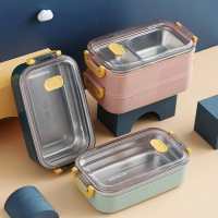 便當盒 ● 304不銹鋼打包飯盒上班族戶外 雙層午餐盒野餐小可注水保溫便當盒