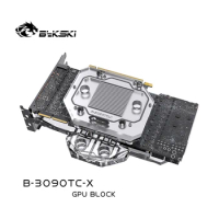 BYKSKI Water Block for GPU Back Water Block All RTX 3090 Series GPU /Universal Backplate Cooling / Copper Radiator ,B-3090TC-X