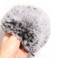 Plush Microphone Cover Windscreen Fluffy Artificial Fur Sleeve Compatible for Blue Yeti Condenser Microphone Reduce Noise