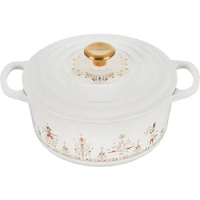 Le Creuset Noël Collection Enameled Cast Iron 12 Days of Christmas Round Dutch Oven, 3.5 qt., White