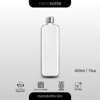 Botol Minum Plastik memobottle Slim 450ml Flat Tumbler Water Botol