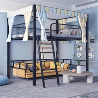 【免運】小戶型省空間高架床兒童臥室單上層上床下空鐵架床雙人鐵藝上鋪床