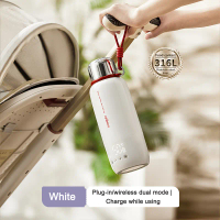Ấm đun siêu tốc Uringo điều nhiệt không dây, sôi 100°C, cốc đun nước di động (500 ml)