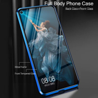 Metal Magnetic Case for Huawei Nova 5T Case Double-Sided Tempered Glass Full Protect Cover Case for Huawei Honor 20 Honor20 Case