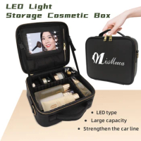LED Light Cosmetic Mirror Portable Luggage Mirror Small Storage Bag With Mirror 10pcs Lamp Beads Take It With You Luggage