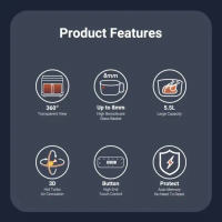 BARANG BARU Mayer Digital Glass Air Fryer 5.5L visible airfryer