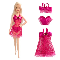 1 Set Pajamas Fashion Clothing Underwear Lingerie Bra Dress Sex Lace Homewear Clothes for Barbie Doll Accessories Toys