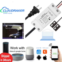 Cloudraker WiFi Tuya Smart Life Garage Door Opener Controller Works With Alexa Echo Google Home Siri No Hub Require
