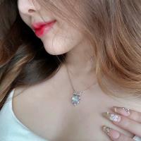 Noria Perhiasan Kalung Mutiara Biru Love Anti Karat Tahan Air 24 Jam, Model Variatif, Cocok untuk Or