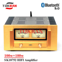Tokban 100w*2 SK18752 2-channel Power Amplifier High Power Bluetooth 5.0 Support USB Input Surpasses LM3886 HIFI Audio Amplifier