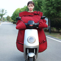 加絨冬季電動摩托車擋風被防水罩防雨少女防風紅色側面手套衣四季