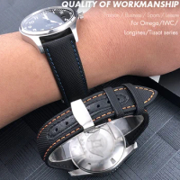 20mm 22mm High Quality Nylon Canvas Watchband for Omega Seamaster IWC Longines SEIKO SKX 19mm 21mm Leather Bottom Watch Strap