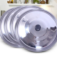 Stainless Steel Tall Drum Cover 32/34/36cm Lid Saucepan Wok Frying Milk Pan Casserole Lid Kitchenware Accessory
