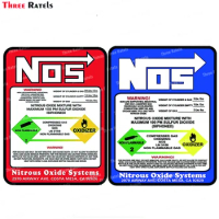 Three Ratels I288 Blue And Red NOS Bottle Replacement Label Decal Sticker Sign 2 5 10 15 20lb Vinyl Waterproof Material