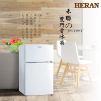 HERAN禾聯 100L一級能效雙門小冰箱 HRE-B1013 含基本安裝