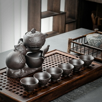 整套紫砂功夫茶具套裝家用辦公室日式簡約泡茶壺茶杯公道杯品茗杯