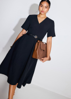 Sofi V-neck Short Sleeve Fit & Flare Midaxi Dress