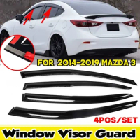 For MAZDA 3 2014-2019 4Pcs Car Side Window Visor Guard Vent Rain Guard Cover Trim Awnings Shelters Protection Guard Body Kit