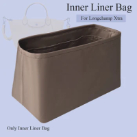 Purse Organizer Insert for Longchamp Xtra Hobo Handbag Zipper Bag Insert Cosmetics Storage Inside Bag Shape Multiple Pocket